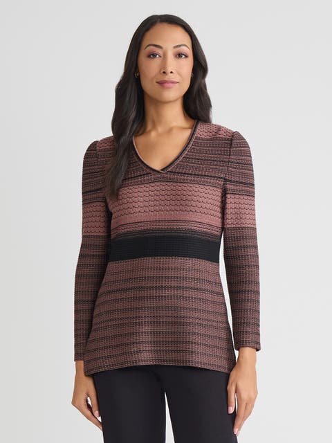 Multi-Stitch Jacquard Knit Tunic