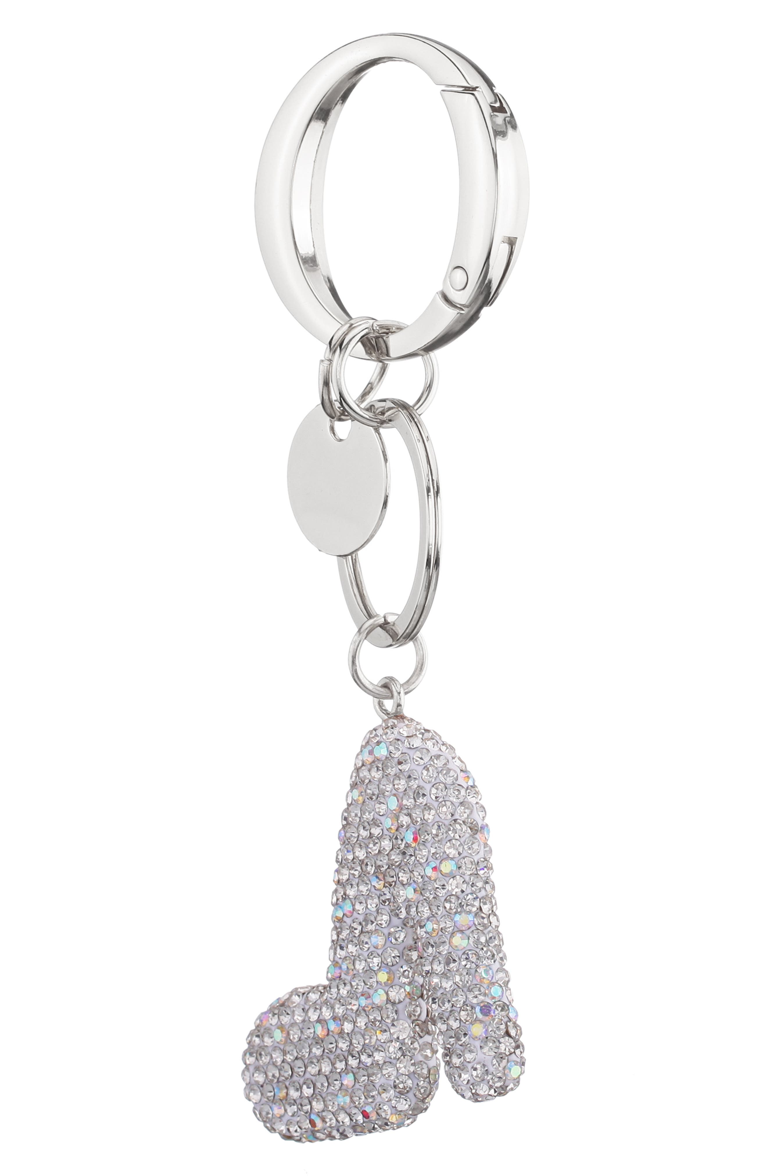 Crystal Pump Bag Charm, Alternate, color, SILVER