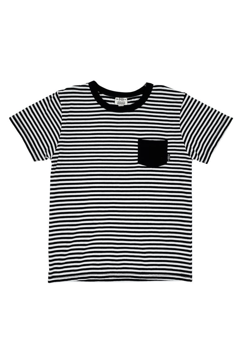High Tide Stripe Pocket T-Shirt, Main, color, BLACK/ WHITE