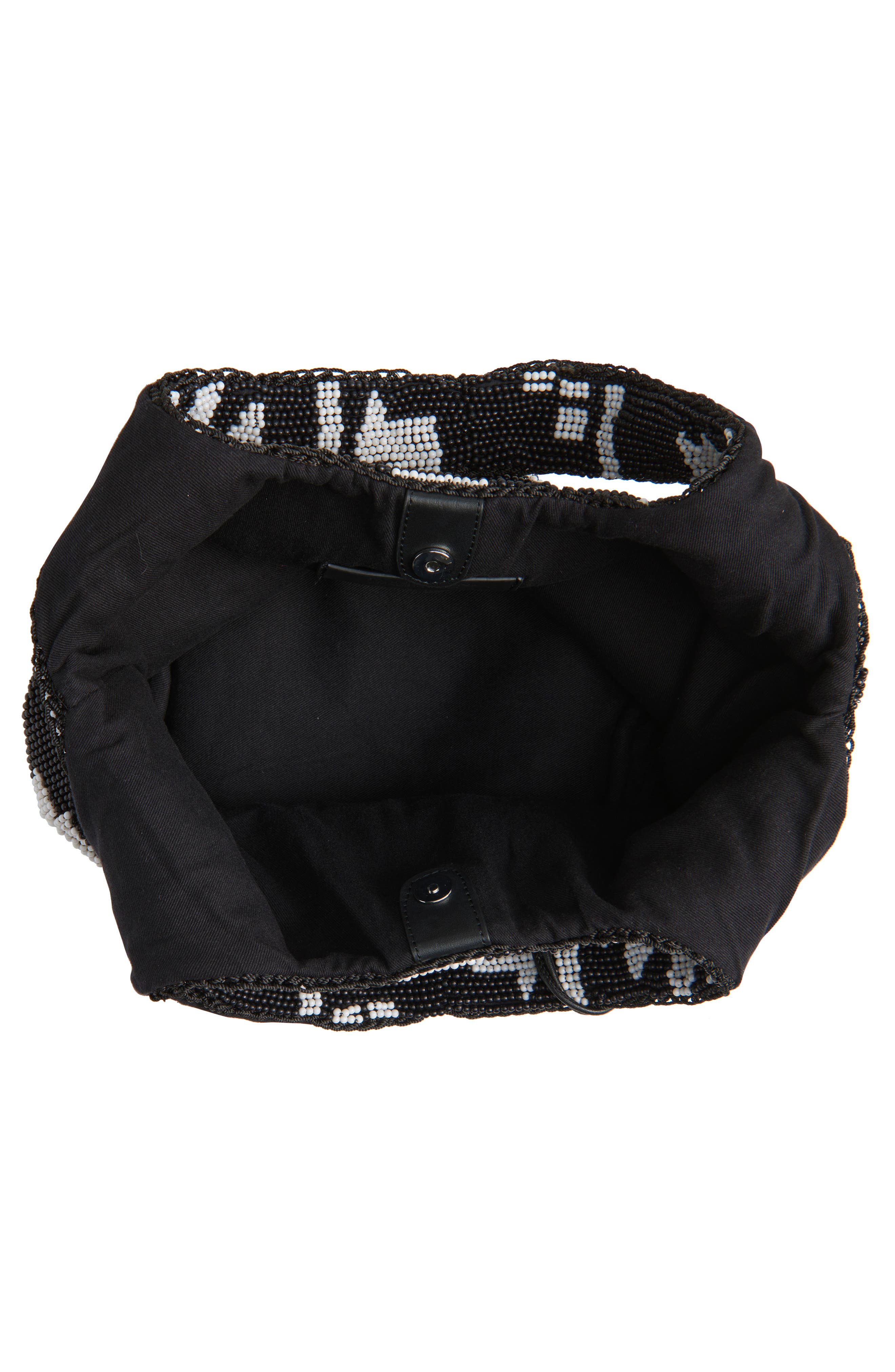 JW Anderson Mini Beaded Shopper Bag, Alternate, color, Black/ White