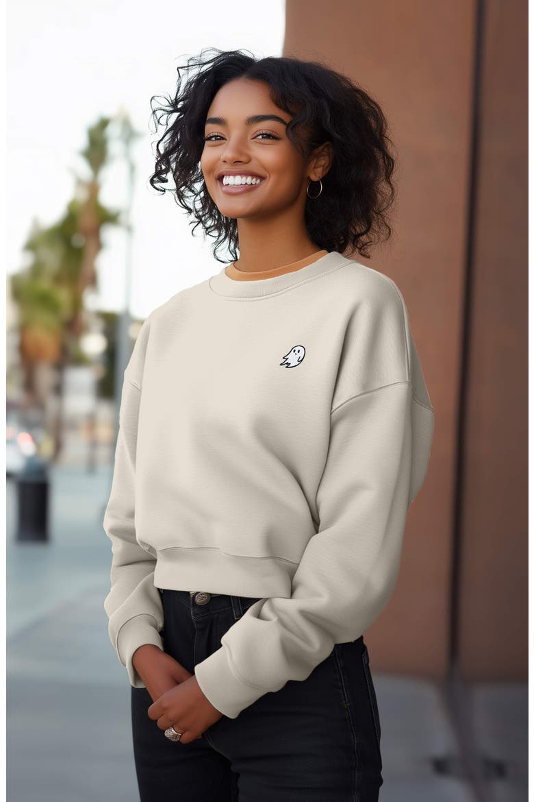 Ghost Relaxed Sweatshirt, Alternate, color, Bone