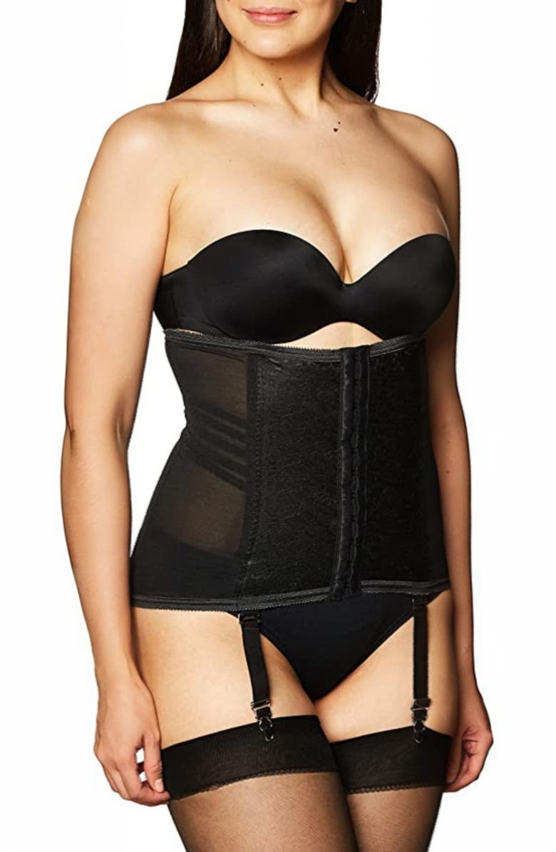 Rago Waist Trainer Girdle with Garters Firm Shaping, Main, color, Black