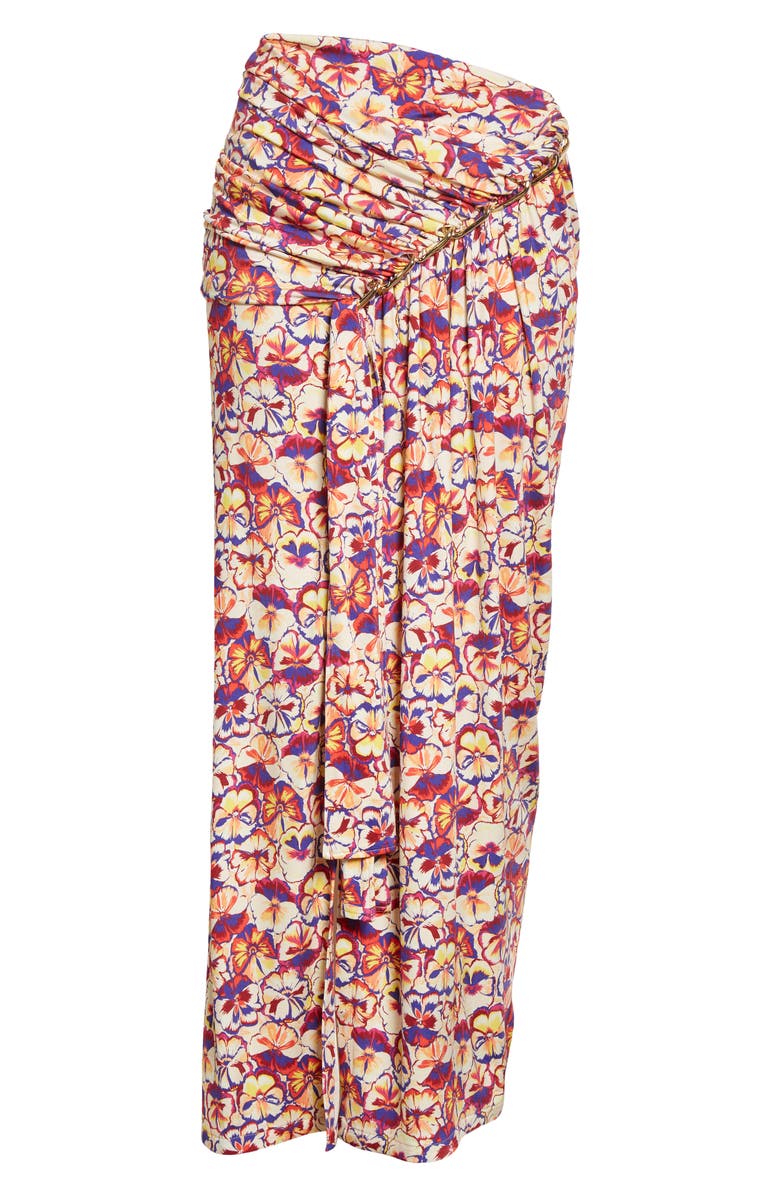 Rabanne paco rabanne x Fondation Vasarely Ruched Sunny Pansy Chain Detail Jersey Skirt, Alternate, color,