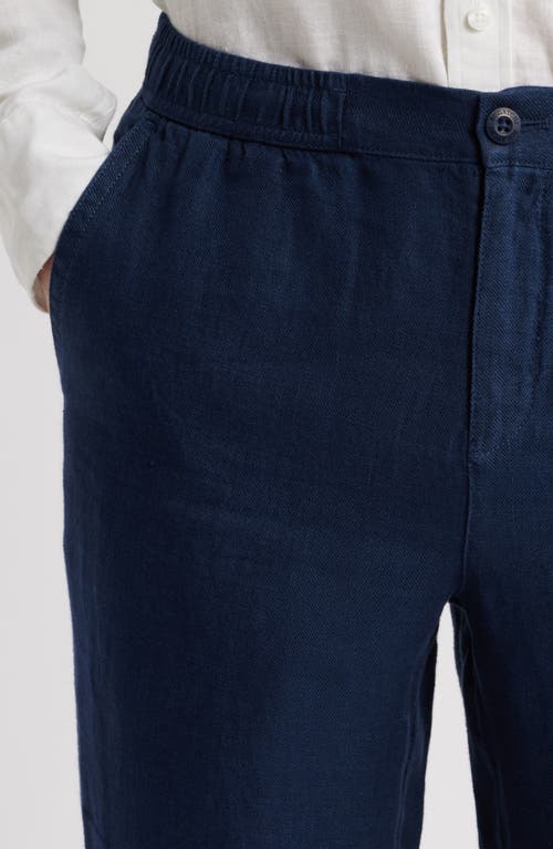 Bugatchi Tristan Drawstring Linen Pants In Navy