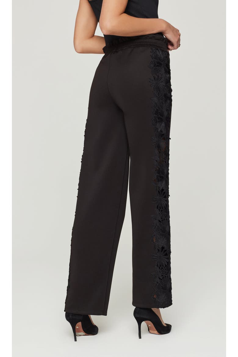 Kensley Lace Combo Pants, Alternate, color, Black