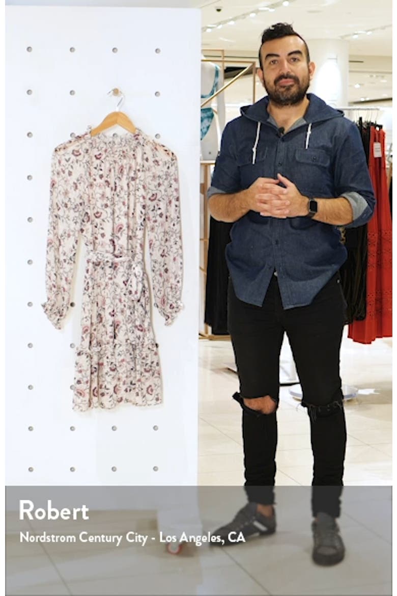 Floral Ruffle Long Sleeve Chiffon Dress video