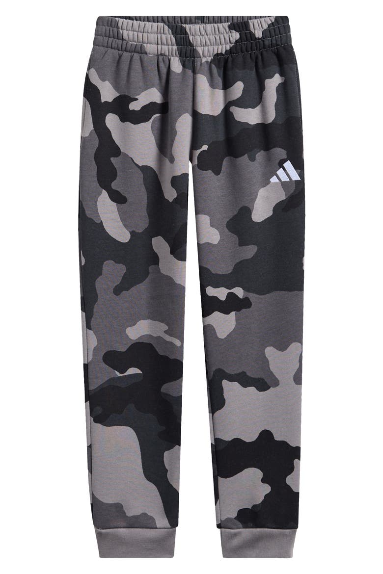 Kids' Camo Fleece Joggers, Main, color, BLACK
