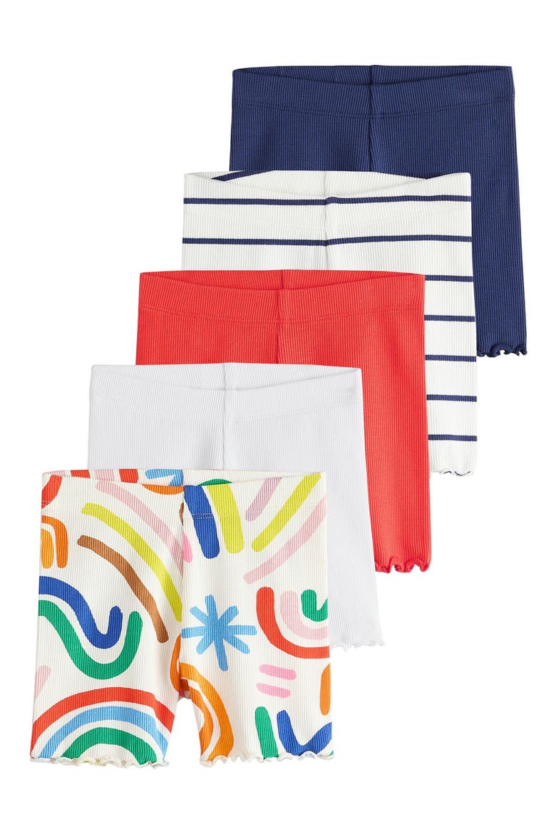 Kids' Assorted 5-Pack Stretch Cotton Cycling Shorts, Main, color, RED MULTI
