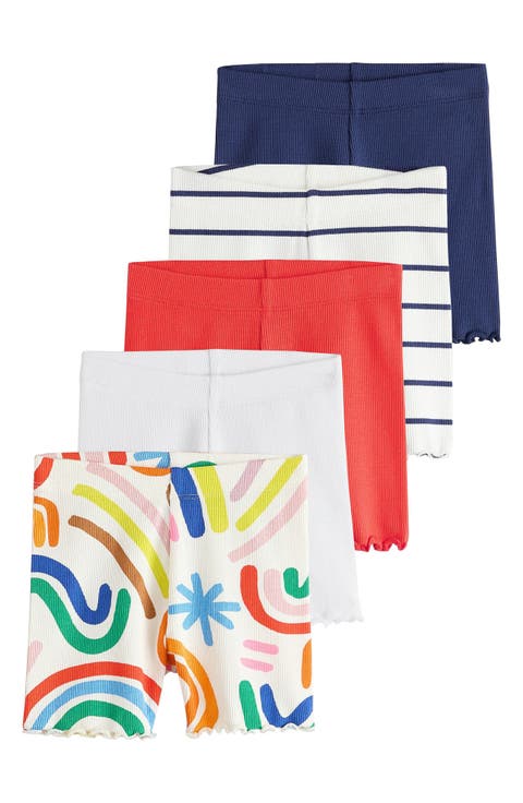 Kids' Assorted 5-Pack Stretch Cotton Cycling Shorts (Baby, Toddler & Little Kid)