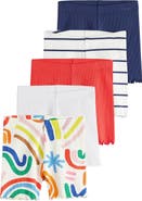 NEXT Kids' Assorted 5-Pack Stretch Cotton Cycling Shorts