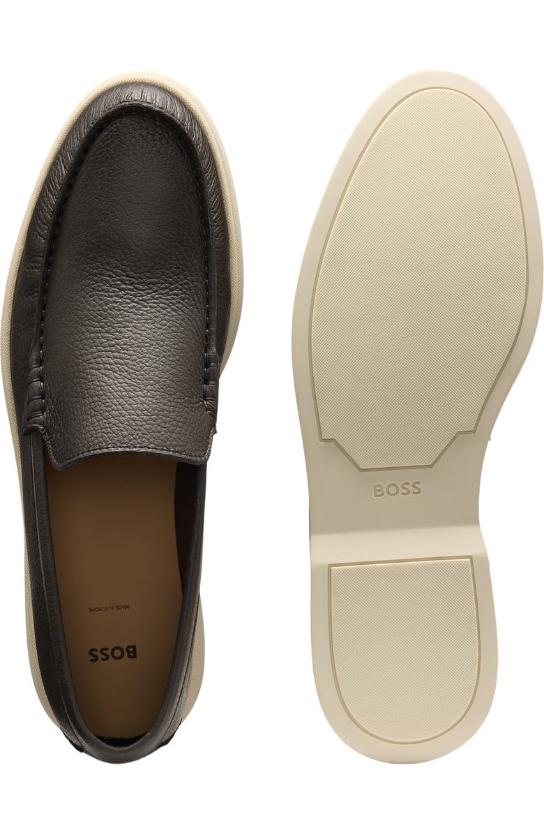 BOSS Sienne Moc Toe Slip-On Sneaker, Alternate, color, Dark Brown