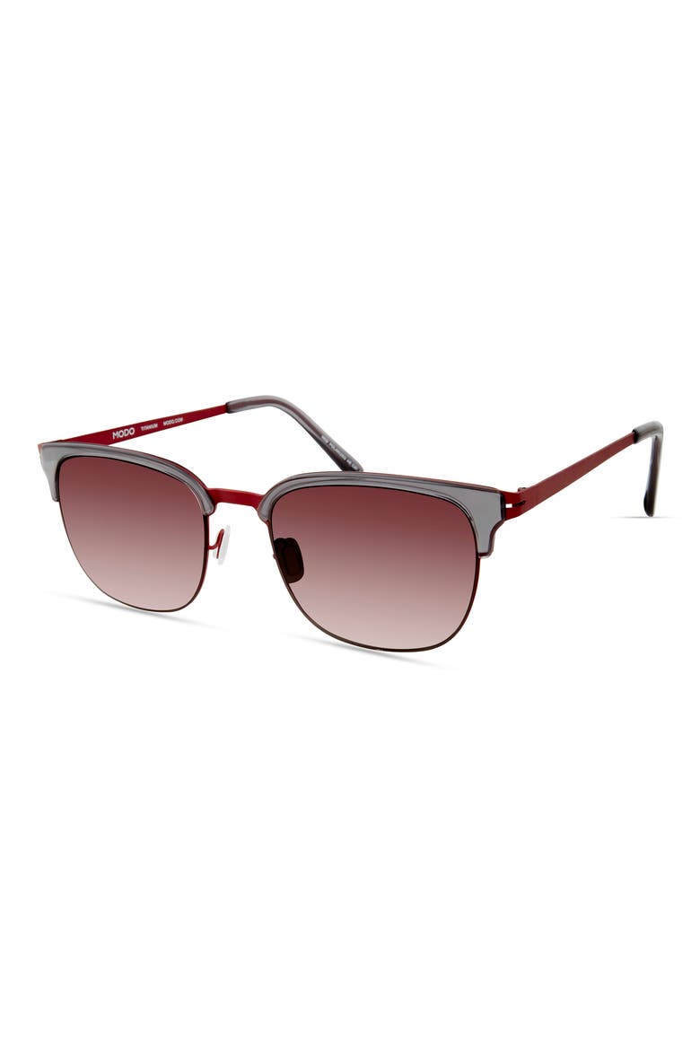 53mm Polarized Square Sunglasses, Alternate, color, BURGUNDY SMOKE