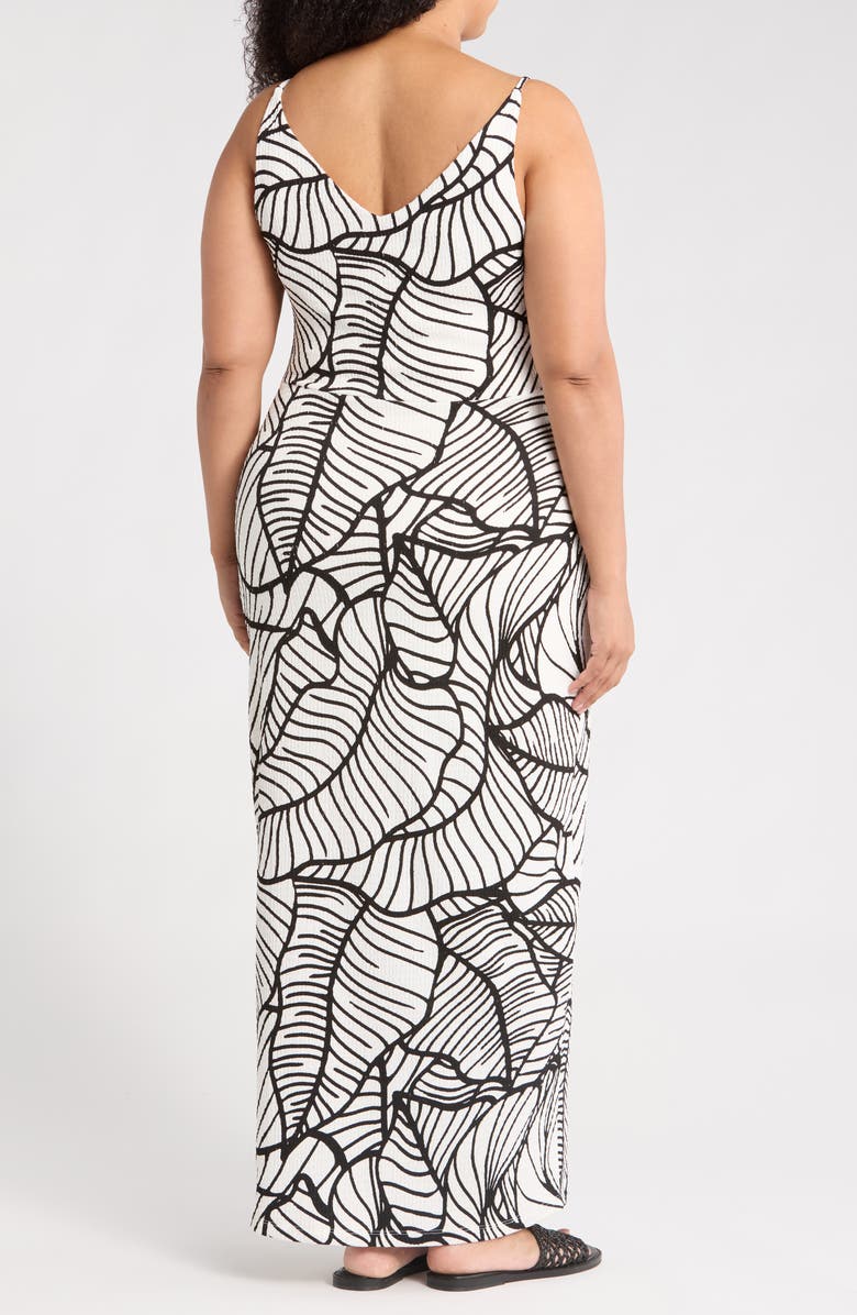 Renee C Abstract Print Sheath Dress, Alternate, color, White/ Black