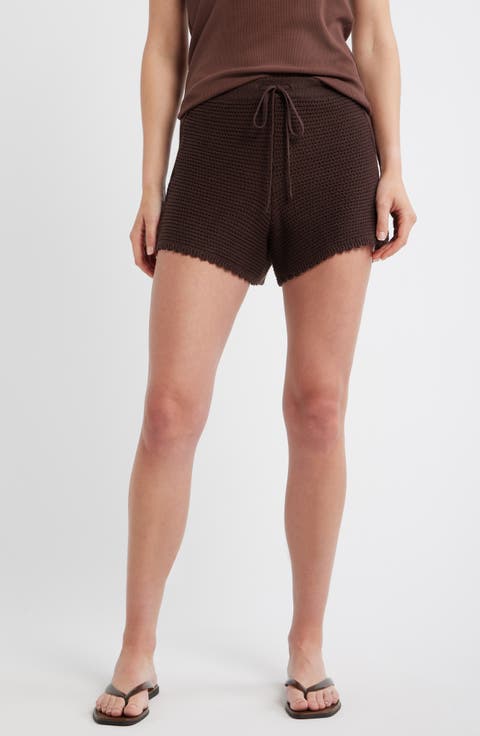 Celita Open Stitch Drawstring Shorts
