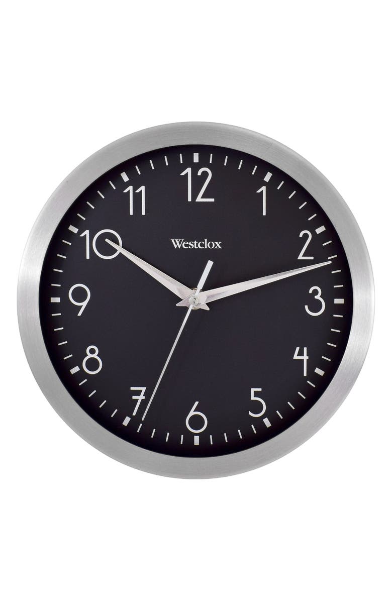 Westclox Aluminum Wall Clock, Main, color, Silver