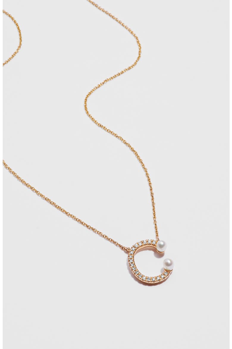 Pearl Ivy Initial Necklace, Alternate, color, YELLOW GOLD- C