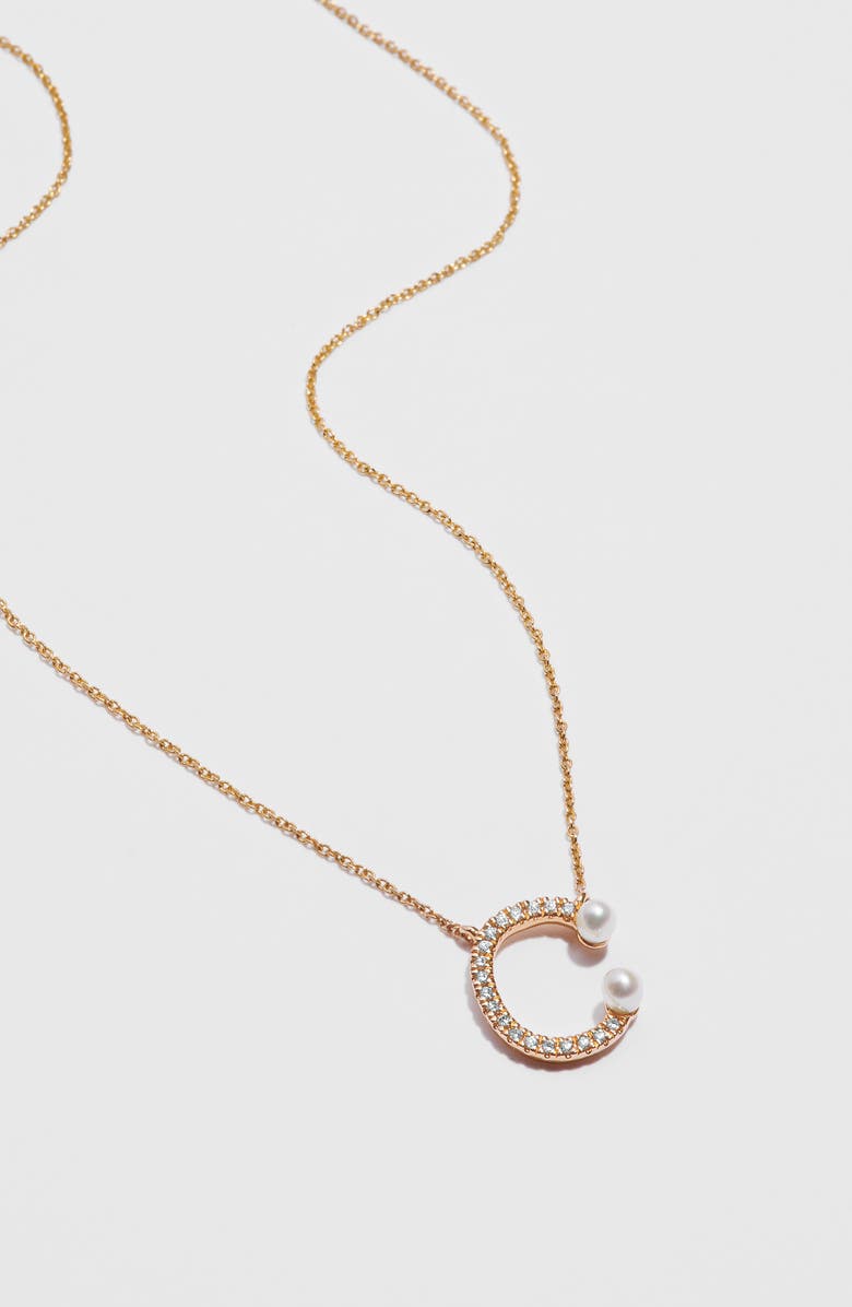 Dana Rebecca Designs Pearl Ivy Initial Necklace, Alternate, color,