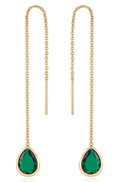 Cubic Zirconia Threader Earrings