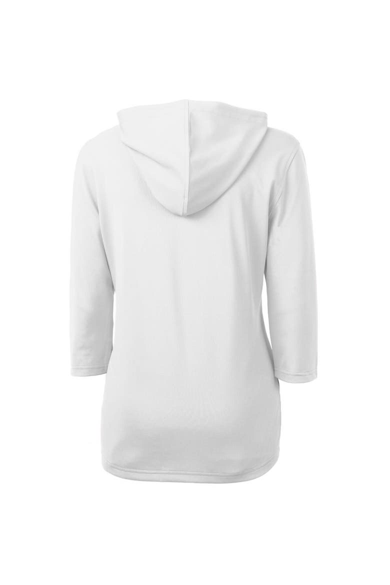 Women's Cutter & Buck White Tampa Bay Buccaneers Virtue Eco Pique 3/4 Sleeve Half-Zip Pullover Hoodie, Alternate, color, White