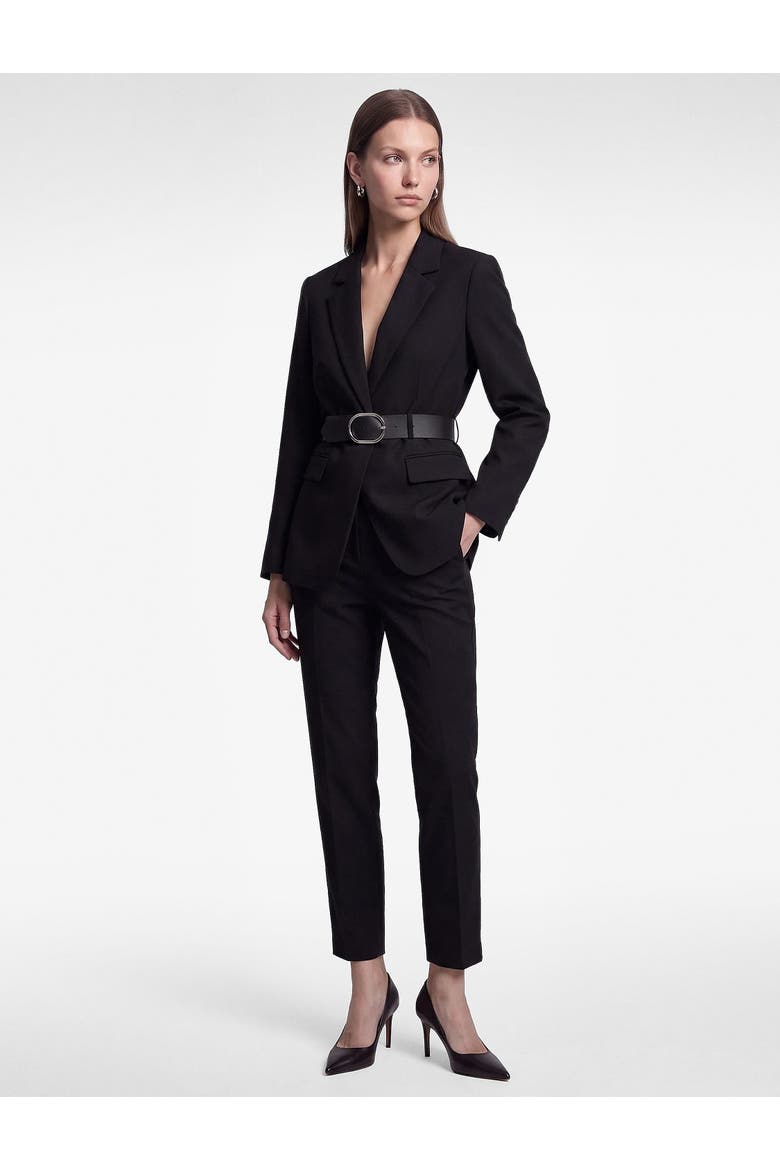 Slim Fit Tailored Trousers With Pockets, Alternate, color, BLACK