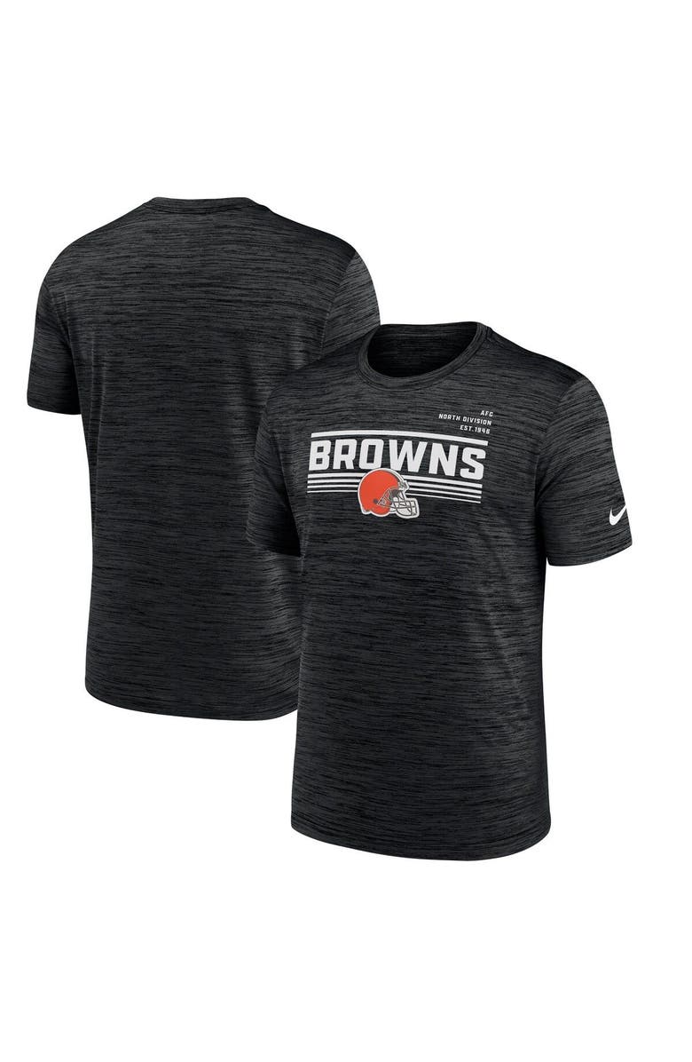 Nike Men's Nike Anthracite Cleveland Browns Yardline Velocity Performance T-Shirt, Alternate, color, Black