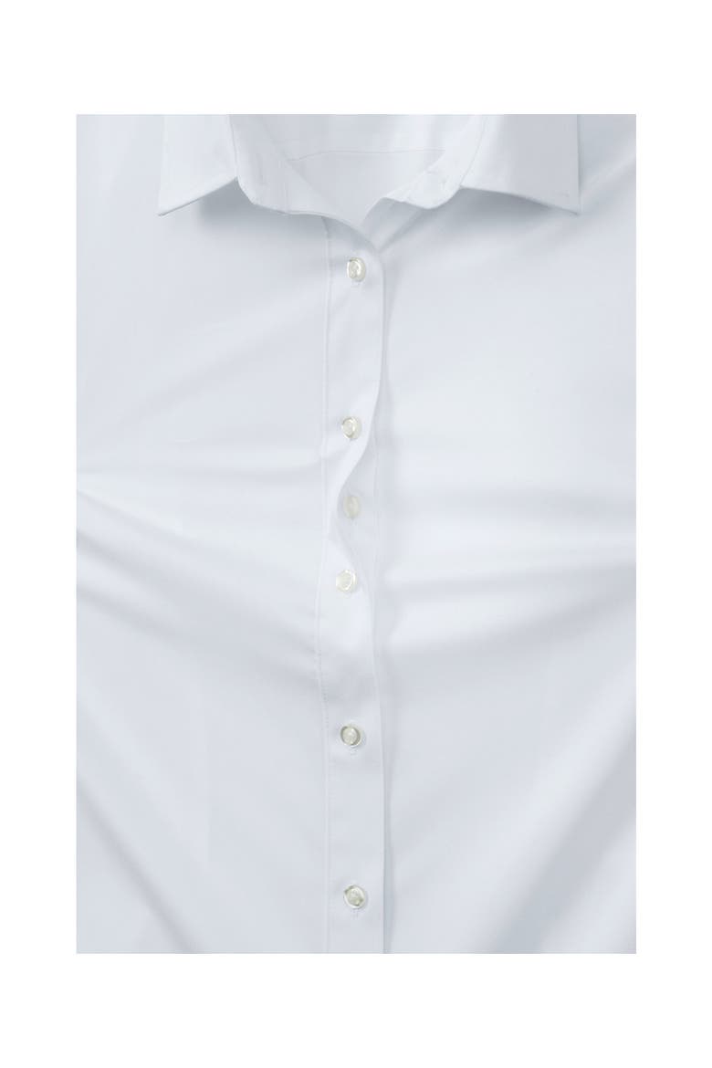 School Uniform  No Gape Short Sleeve Stretch Shirt, Alternate, color, Pearl White
