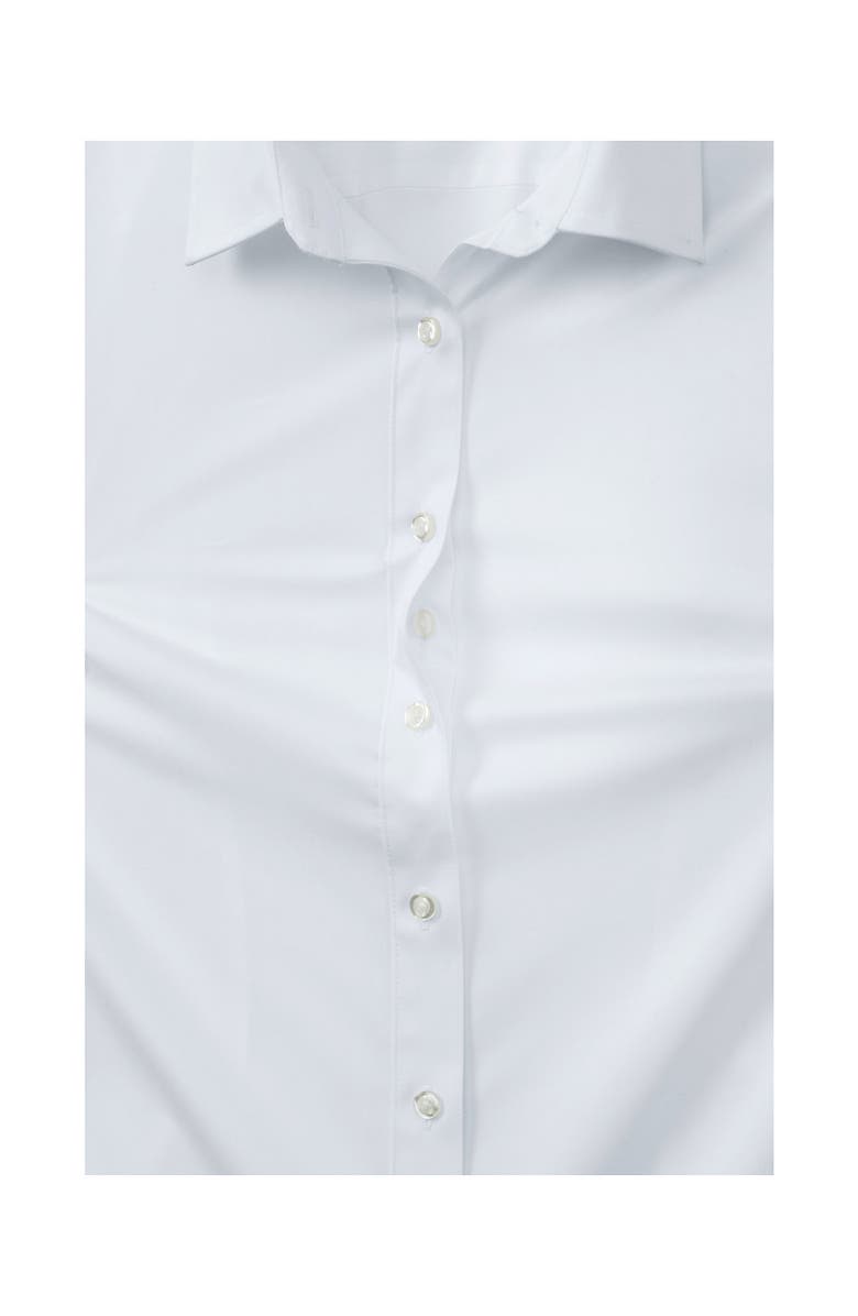 Lands
 End School Uniform  No Gape Short Sleeve Stretch Shirt, Alternate, color, Pearl White