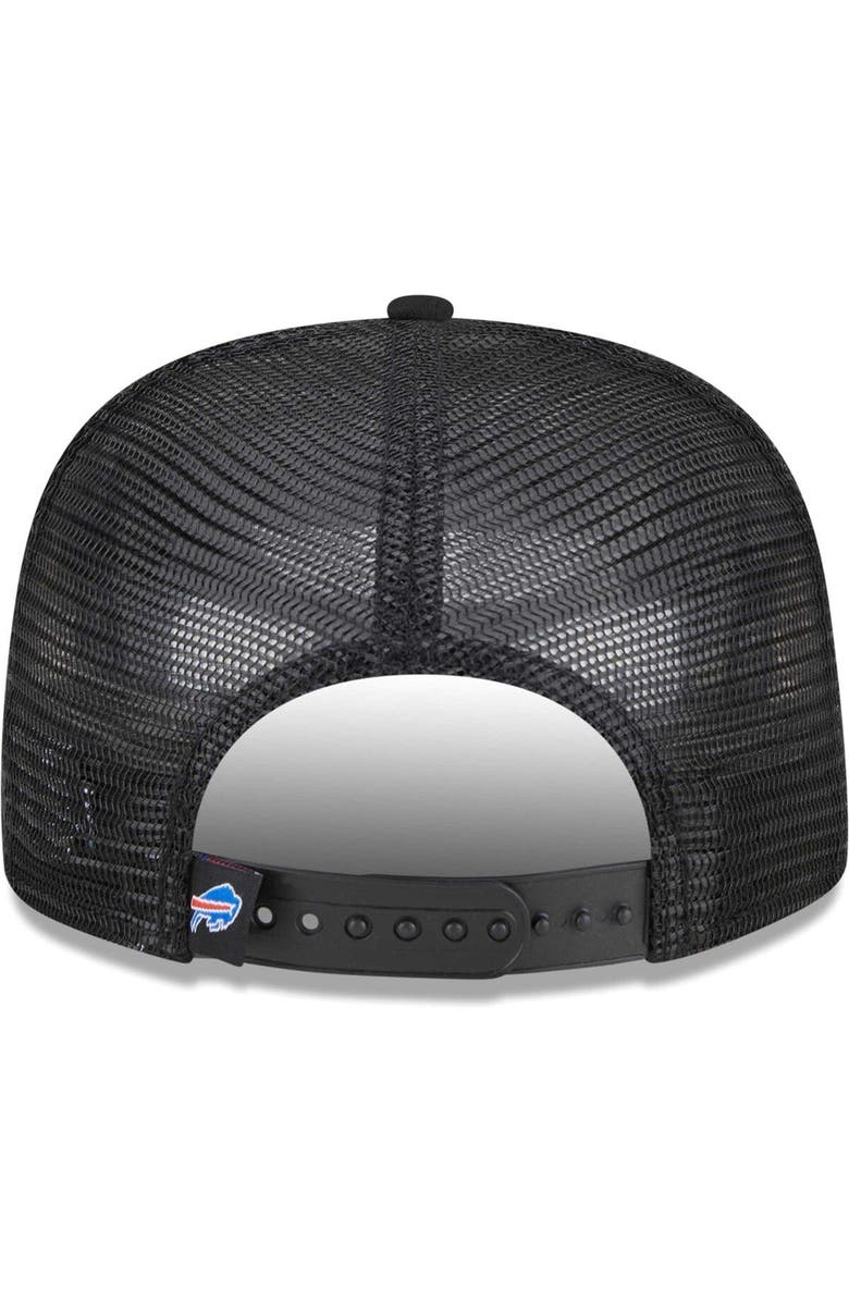 New Era Men's New Era Black Buffalo Bills Forum Trucker 9FIFTY Snapback Hat, Alternate, color,