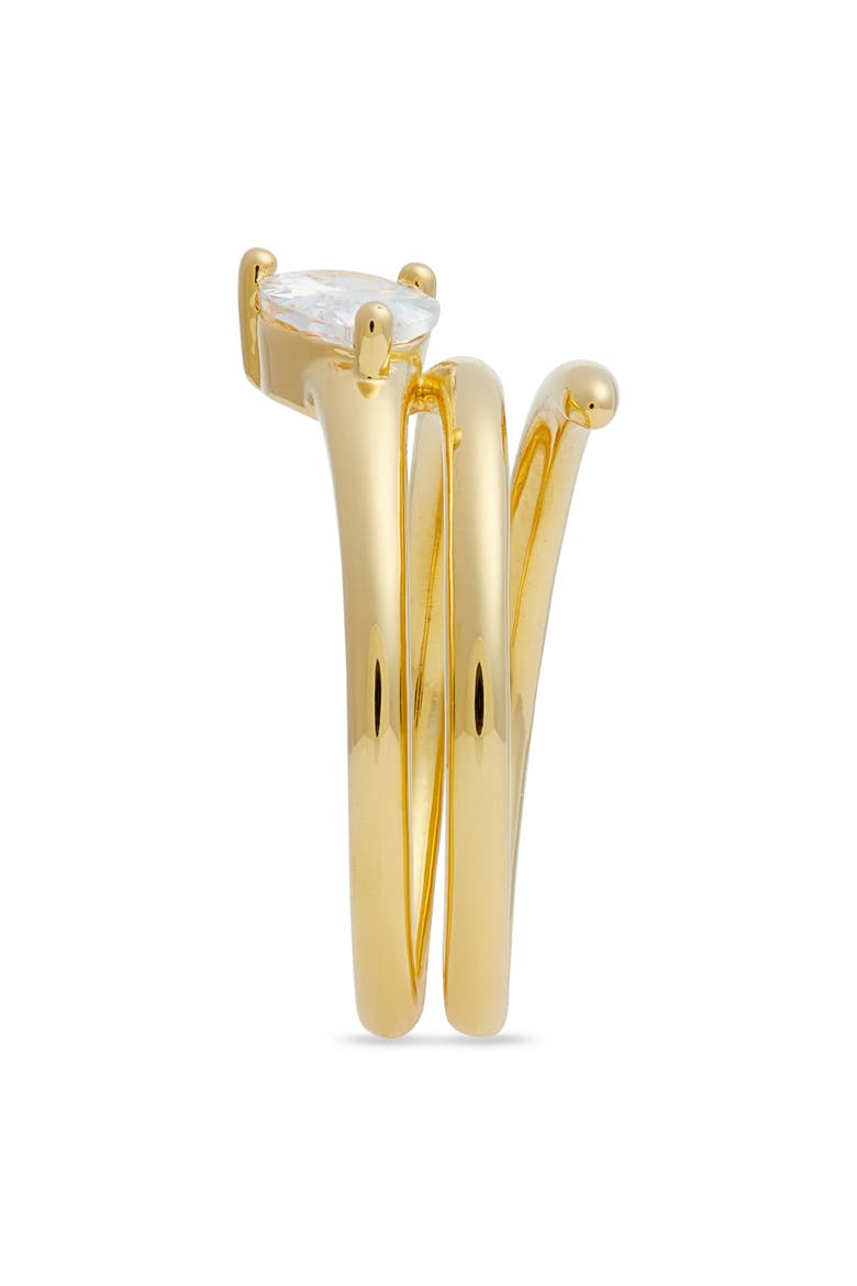 Cubic Zirconia Wrap Ring, Alternate, color, CLEAR- GOLD