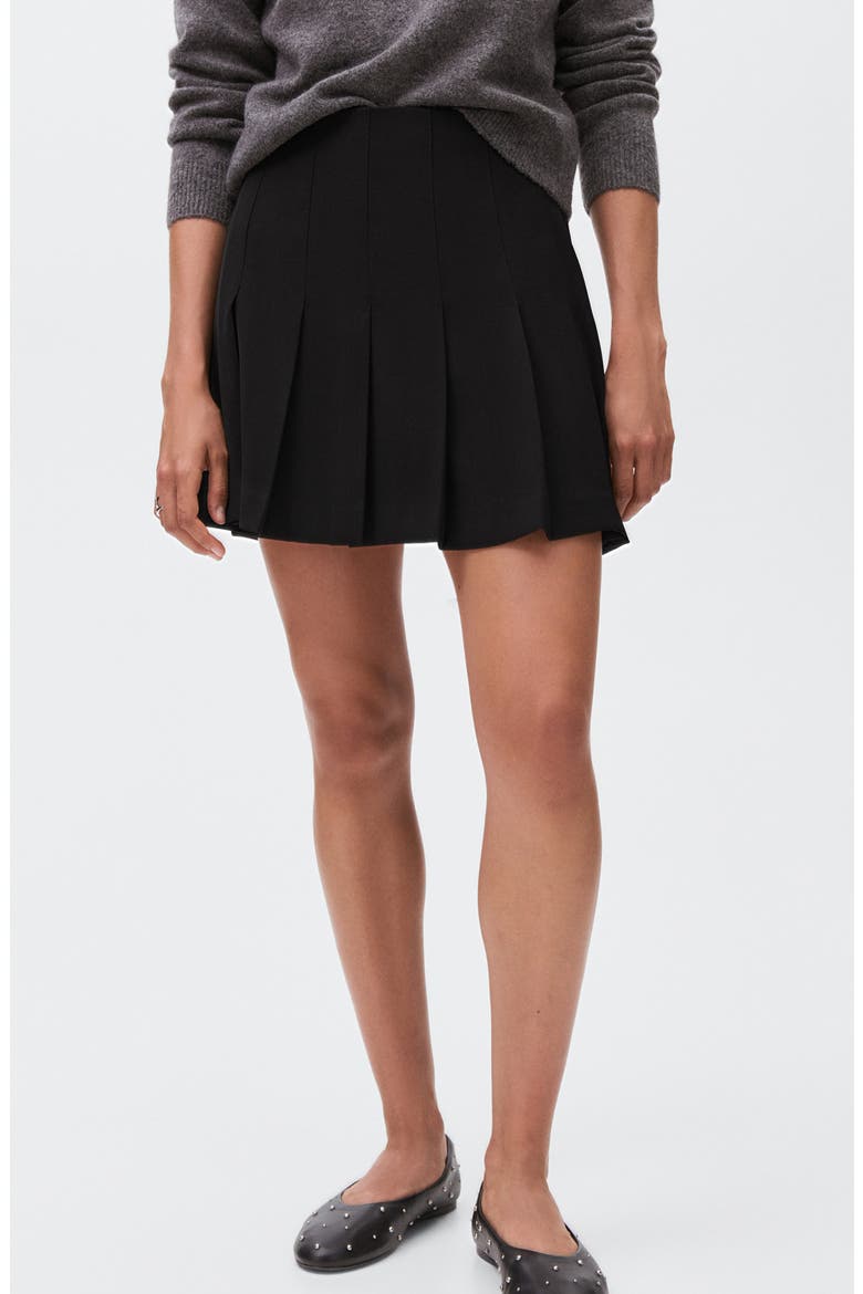 Pleated Skort, Main, color, BLACK