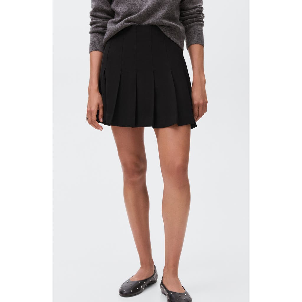 Mango Teen Pleated Skort In Black