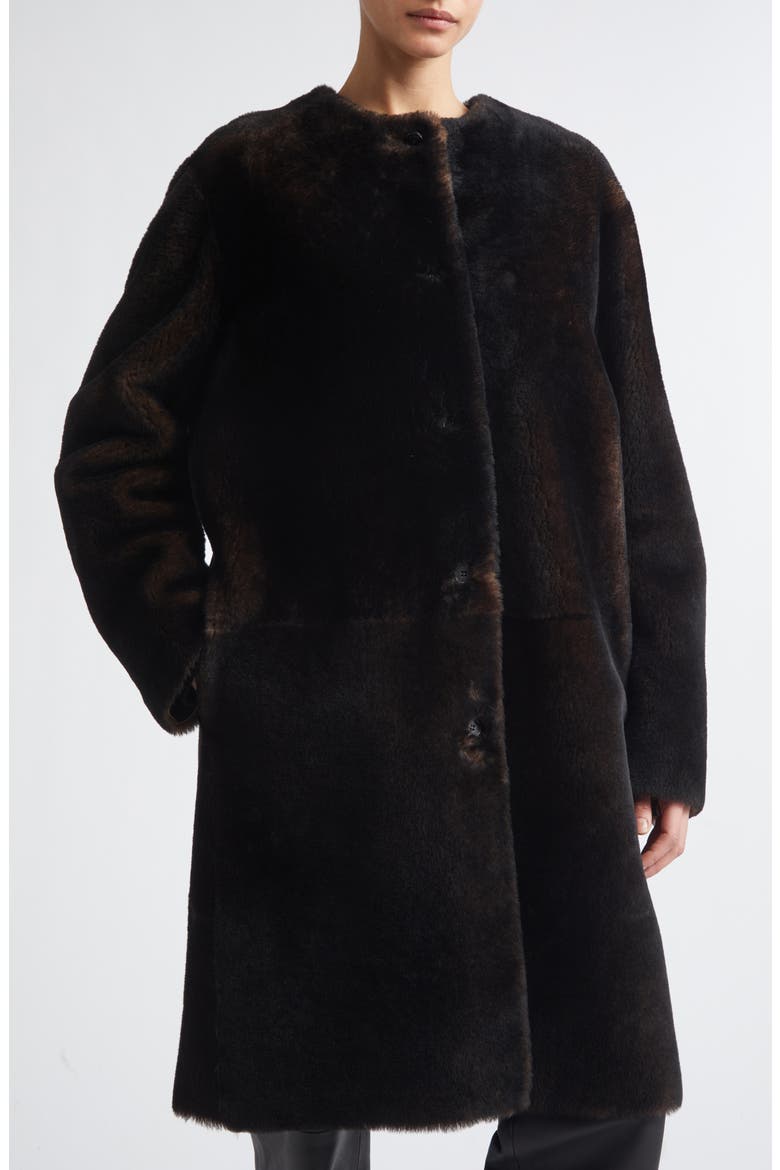 Elba Oval Shaped Coat, Alternate, color, DARK BROWN