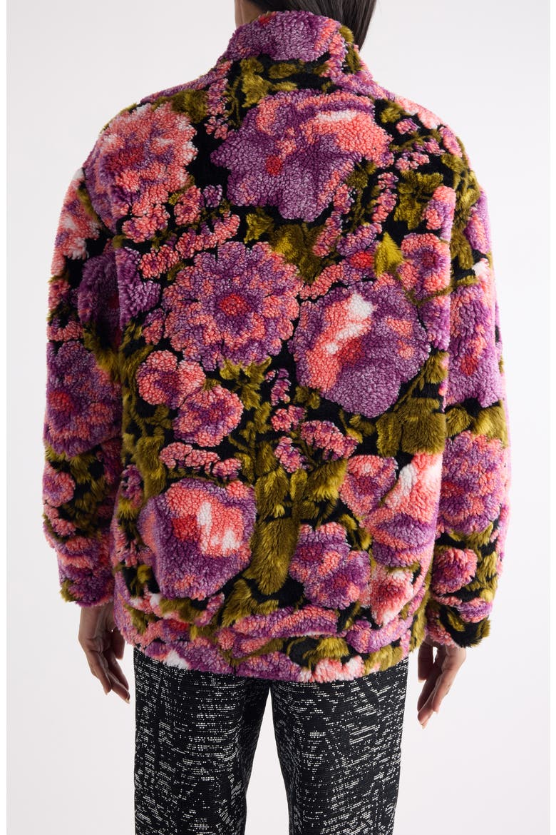Vandi Floral Jacquard High Pile Fleece Jacket, Alternate, color, PINK