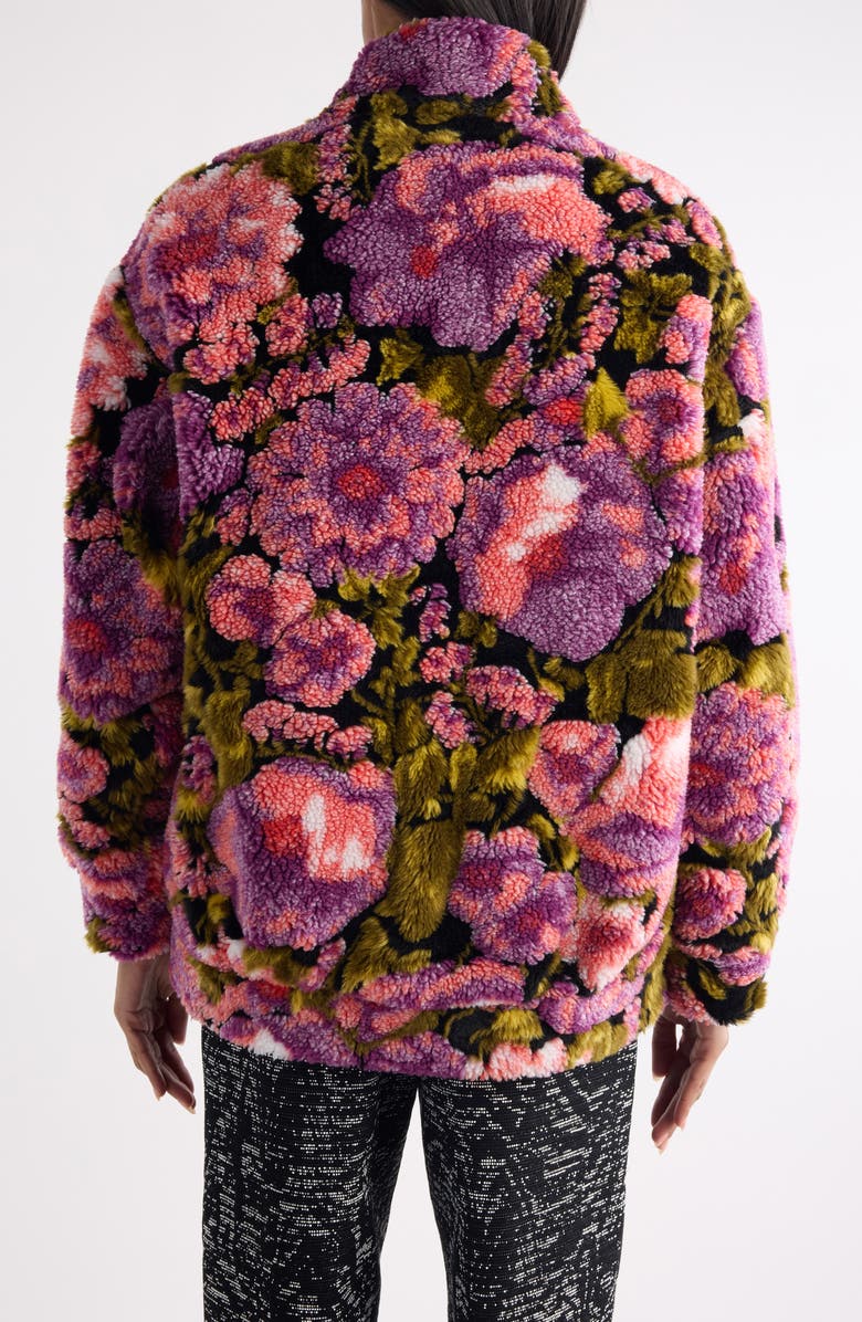 Dries Van Noten Vandi Floral Jacquard High Pile Fleece Jacket, Alternate, color, Pink