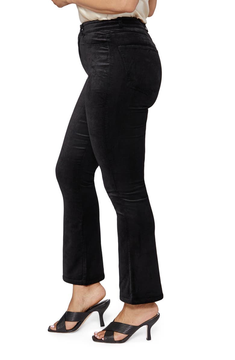 PAIGE Flaunt Femme Curvy High Waist Ankle Flare Velvet Pants, Alternate, color, 