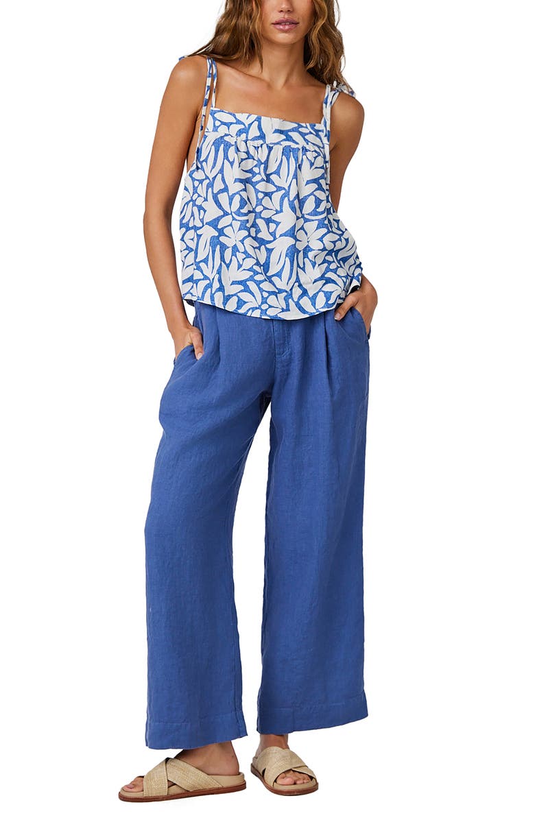 Bella Dahl Pleated Wide Leg Linen Ankle Pants, Alternate, color, 