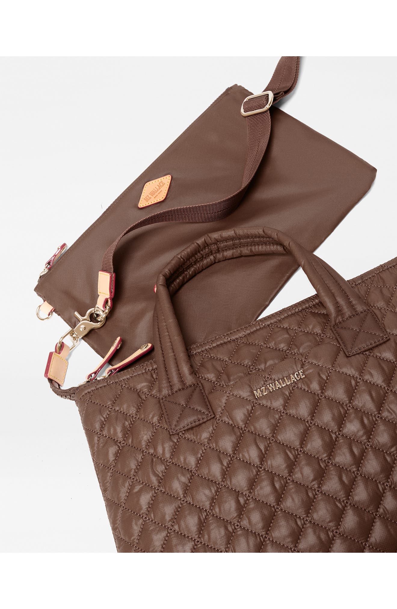 Small Sutton Deluxe II Quilted Nylon Crossbody Bag, Alternate, color, WALNUT