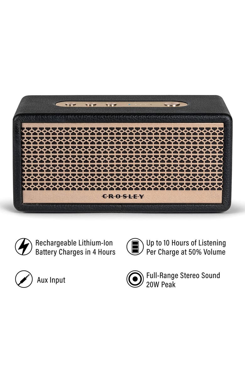 Crosley Radio Montero Small Portable Bluetooth<sup>®</sup> Speaker, Alternate, color, Black