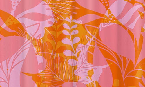 Deny Designs Layered Leaf Shower Curtain In Orange