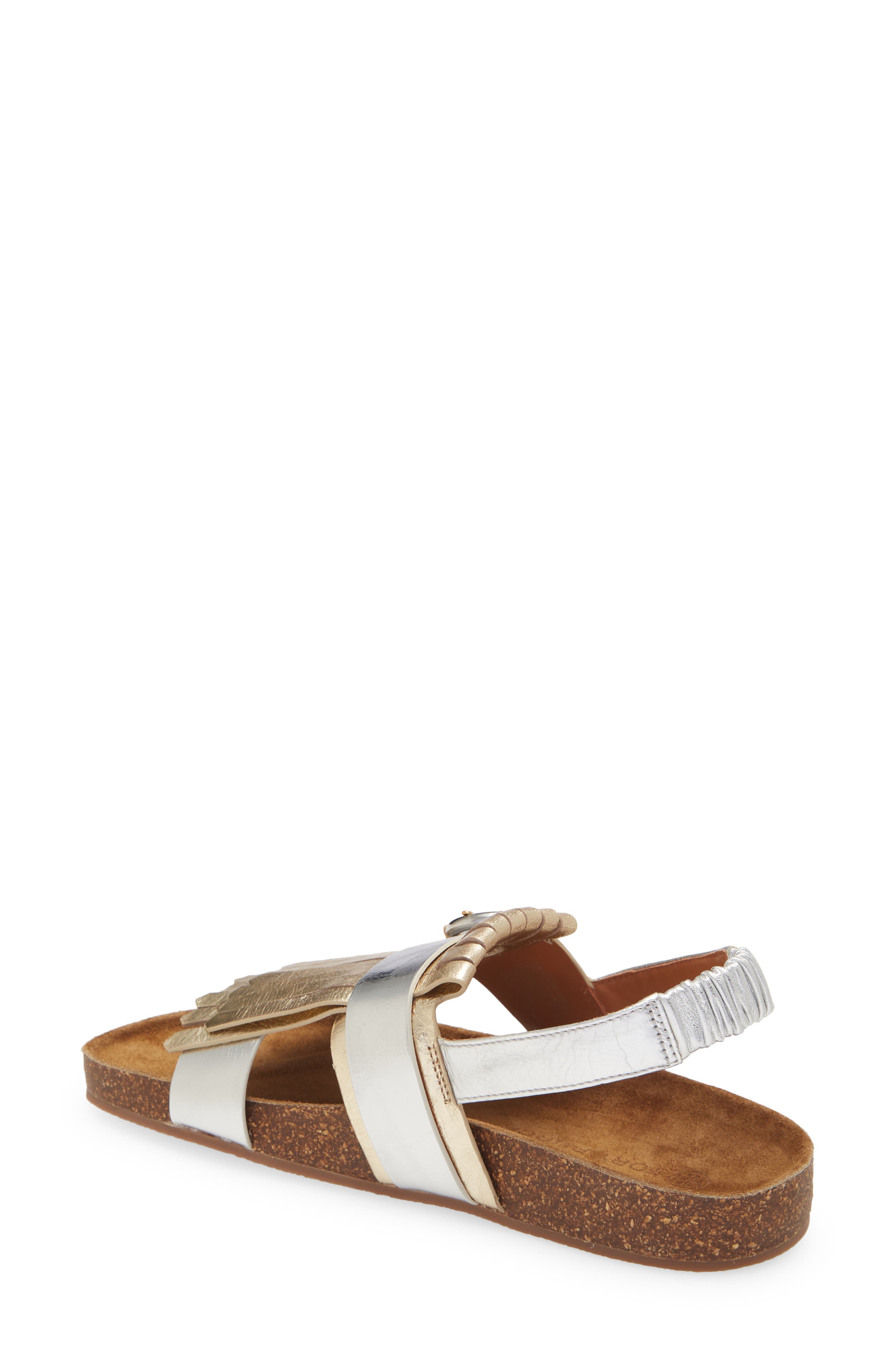 Tory Burch Logo Kiltie Sandal, Alternate, color, 