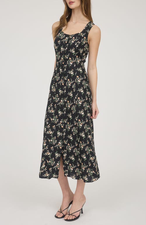 BLU PEPPER BLU PEPPER FLORAL SLEEVELESS BUTTON FRONT MIDI DRESS 