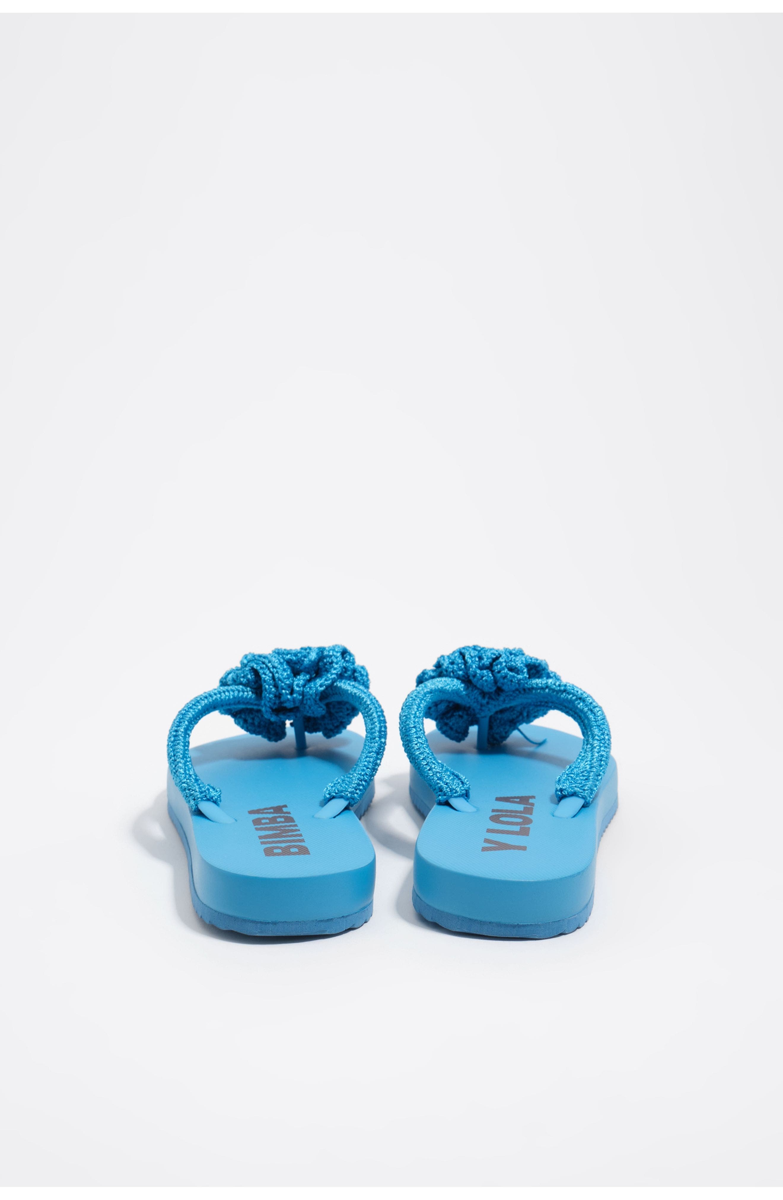 Crochet Flower Flip-Flop, Alternate, color, BLUE