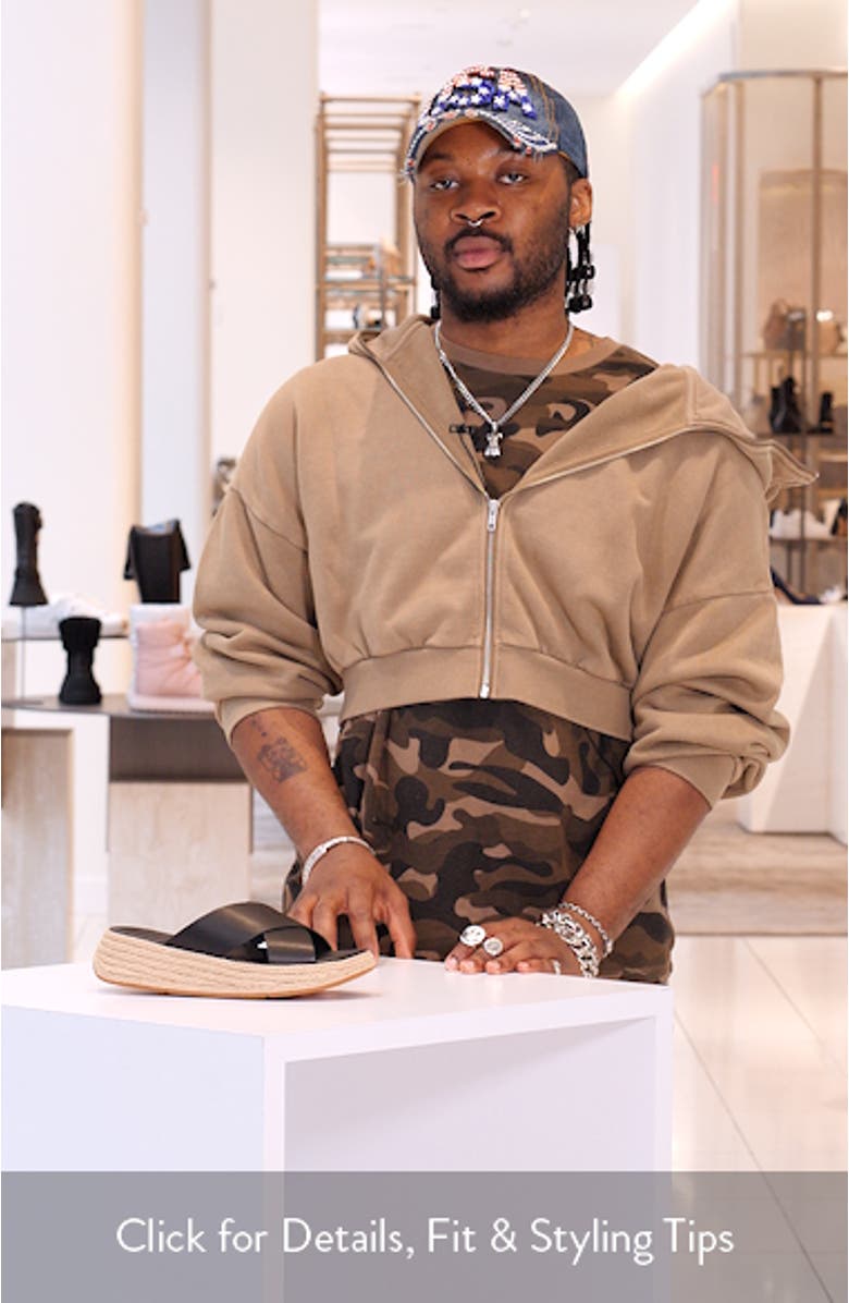 F-Mode Espadrille Platform Slide Sandal, sales video thumbnail