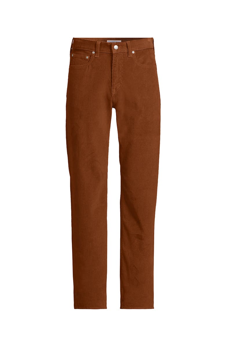 Lands
 End Corduroy Comfort Waist Classic Fit 5 Pocket Pant, Alternate, color, Rich Ginger Brown