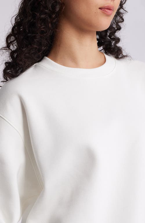 Bp. Fleece Detail Oversize Crewneck Sweatshirt In White