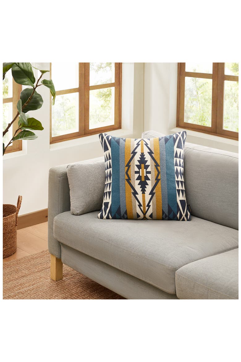 Trapper Peak Square Accent Pillow, Alternate, color, BLUE