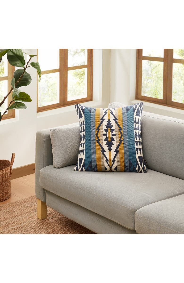 Pendleton Trapper Peak Square Accent Pillow, Alternate, color, Blue