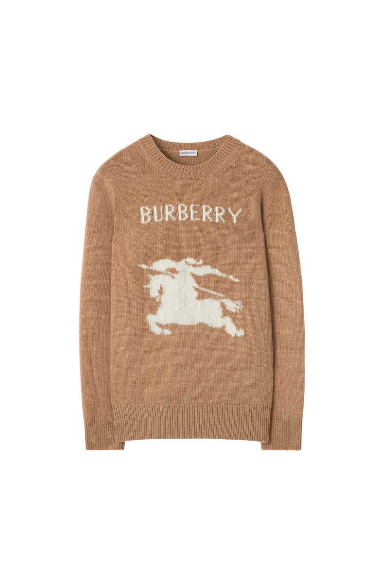 Burberry EKD Wool Cashmere Sweater, Alternate, color, Camel