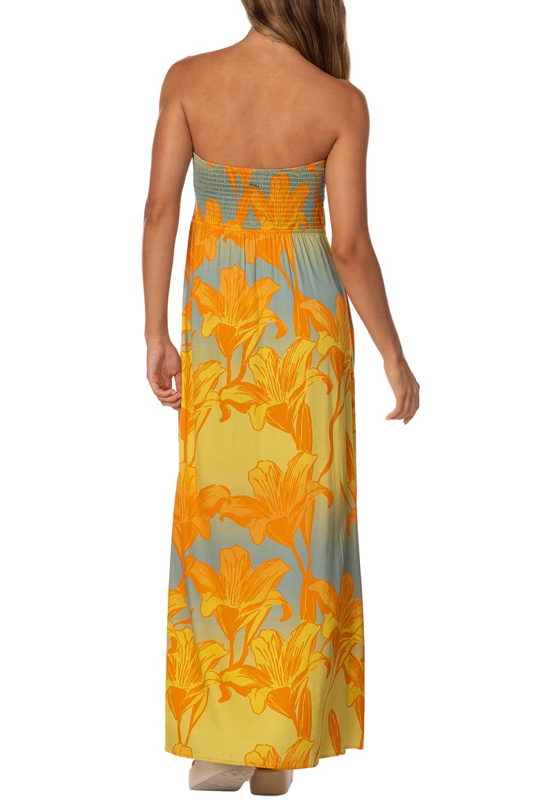 Golden Lily Crimson Strapless Maxi Cover-Up Dress, Alternate, color, OPEN YELLOW