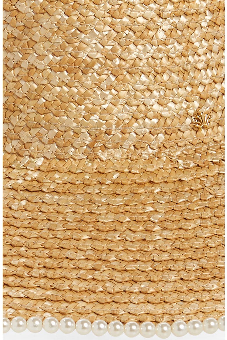 Imitation Pearl Straw Hat, Alternate, color, NATURAL